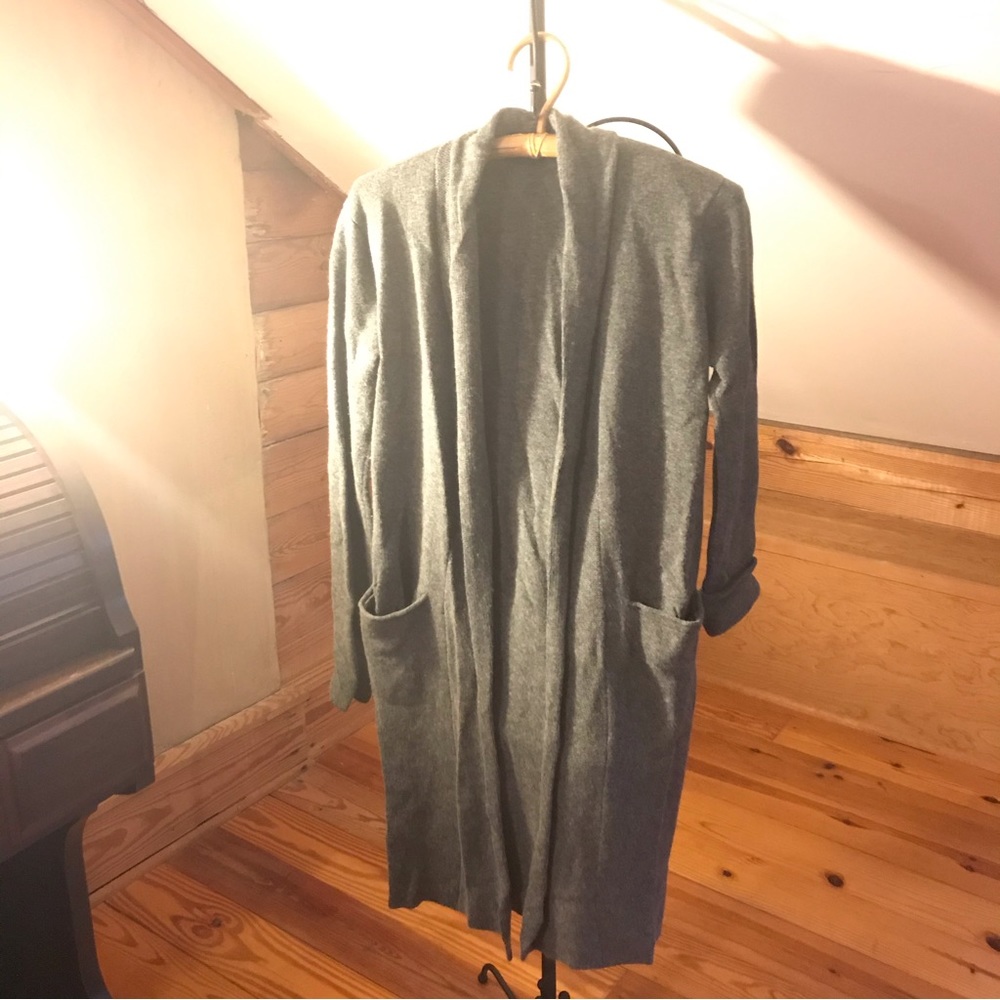 Club Monaco Grey Wool Knit Duster, EUC, S/M